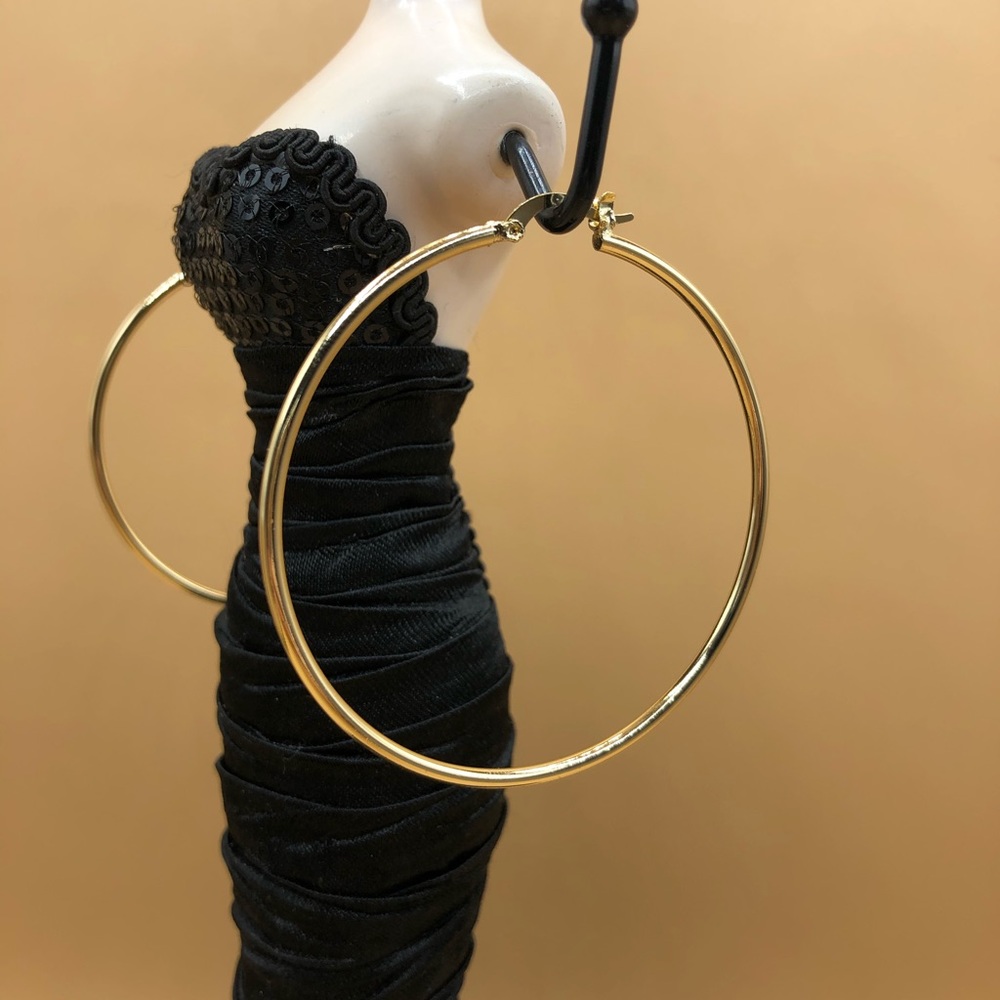 Gold plated hoops earrings jewelry